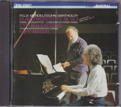 Felix Mendelssohn / Piano Concertos (Complete) / KÄYTETTY CD // Cyprien Katsaris / Gewandhausorchester Leipzig / Kurt Masur