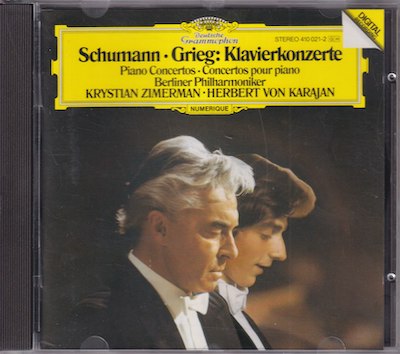 Robert Schumann / Edvard Grieg / Piano Concertos / KÄYTETTY CD // Krystian Zimerman / Berliner Philharmoniker / Herbert von Karajan
