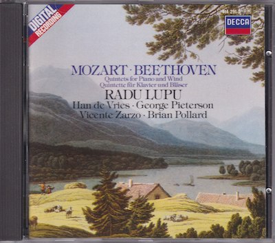 W.A. Mozart / Ludwig van Beethoven / Quintets for Piano and Wind / KÄYTETTY CD // Radu Lupu / Han de Vries / George Pieterson / Vicente Zargo / Brian Pollard