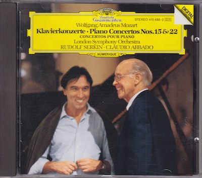 W.A. Mozart / Piano Concertos no. 15 & 22 / KÄYTETTY CD // Rudolf Serkin / London Symphony Orchestra / Claudio Abbado