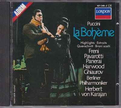 Giacomo Puccini / La Bohème (highlights) / KÄYTETTY CD // Mirella Freni / Luciano Pavarotti / Berliner Philharmoniker / Herbert von Karajan