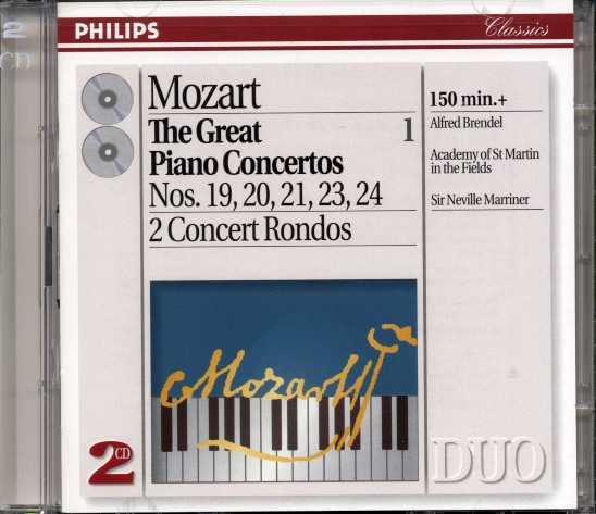 W.A. Mozart / Piano Concertos 19-21, 23-24 / Rondos (Great Piano Concertos vol. 1) / Alfred Brendel / ASMF / Sir Neville Marriner