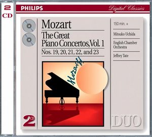 W.A. Mozart / Piano Concertos 19-23 (Great Piano Concertos vol. 1) / Mitsuko Uchida / English Chamber Orchestra / Jeffrey Tate