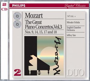W.A. Mozart / Piano Concertos 9, 14, 15 etc. (Great Piano Concertos Vol. 3) // Mitsuko Uchida / English Chamber Orchestra / Jeffrey Tate