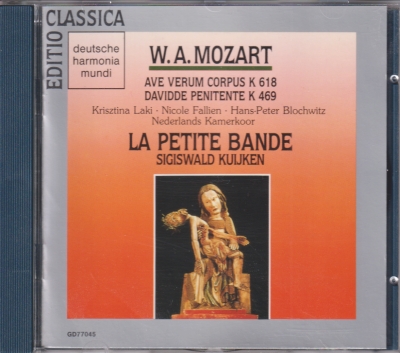 W.A. Mozart / Davidde Penitente / Ave Verum Corpus / KÄYTETTY CD // La Petite Bande / Sigiswald Kuijken