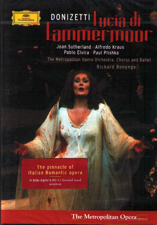 Gaetano Donizetti / Lucia di Lammermoor / Joan Sutherland / Metropolitan Opera / Richard Bonynge DVD