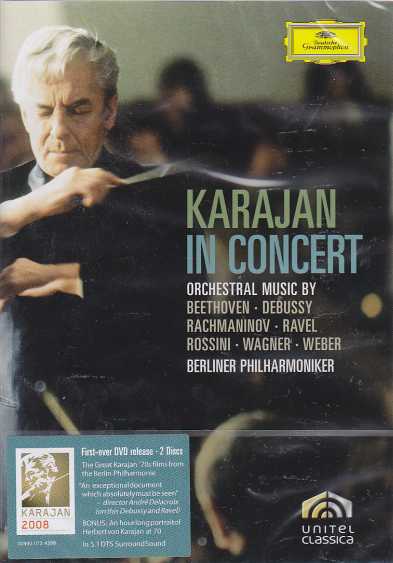 Herbert von Karajan / In Concert / Ludwig van Beethoven / Claude Debussy / Sergei Rachmaninov / Maurice Ravel / Gioachino Rossini / Richard Wagner / Carl Maria von Weber DVD