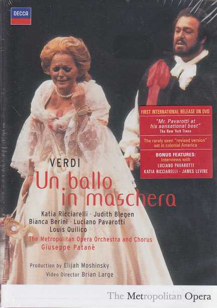Giuseppe Verdi / Un Ballo in Maschera / Luciano Pavarotti / Katia Ricciarelli / The Metropolitan Opera Orchestra and Chorus / Giuseppe Patanè DVD