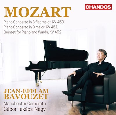 W.A. Mozart / Piano Concerto KV 451 / Piano Concerto KV450 / Quintet for Piano and Winds KV452 // Jean-Efflam Bavouzet / Manchester Camerata / Gábor Takács-Nagy