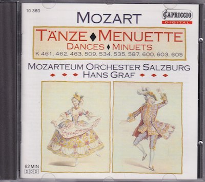 W.A. Mozart / Tänze und Menuette / KÄYTETTY CD // Mozarteum-Orchester Salzburg / Hans Graf