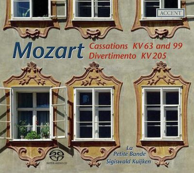 W.A. Mozart / Cassations K63 & K99 / Divertimento K205 // La Petite Bande / Sigiswald Kuijken