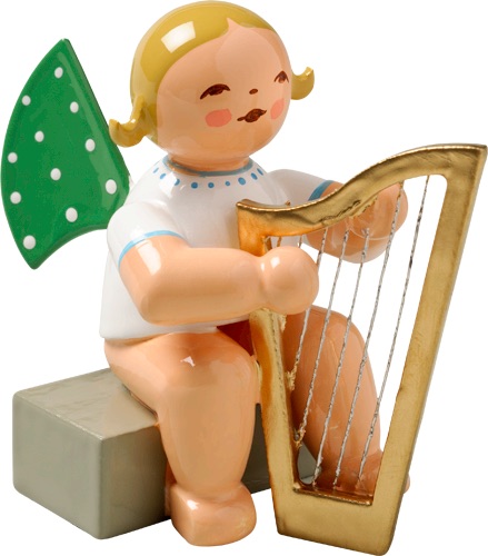 Grünhainichen Angel with Large Harp, sitting
