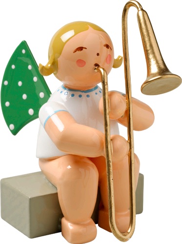 Grünhainichen Angel with Trombone, sitting