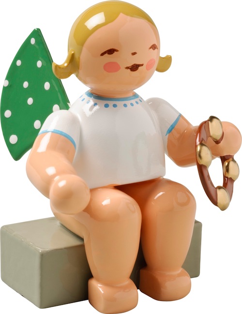 Grünhainichen Angel with Headless Tambourine, sitting