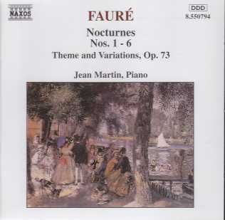 Gabriel Fauré / Piano Works (Nocturnes etc.) / Jean Martin
