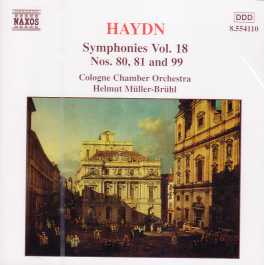 Joseph Haydn / Symphonies 80, 81, 99 // Cologne Chamber Orchestra / Helmut Müller-Brühl