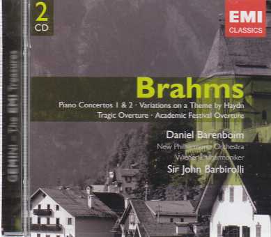 Johannes Brahms / Piano Concertos 1 & 2 / Daniel Barenboim / New Philharmonia Orchestra / Wiener Philharmoniker / Sir John Barbirolli