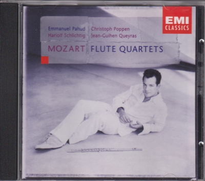 W.A. Mozart / Flute Quartets / KÄYTETTY CD // Emmanuel Pahud / Christoph Poppen / Jean-Guihen Queyras / Hariolf Slichtig
