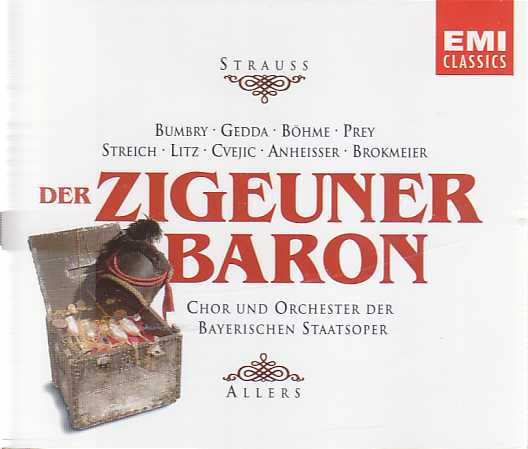 Johann Strauss II / Der Zigeunerbaron (Mustalaisparoni) / Nicolai Gedda / Hermann Prey / Orchester der Bayerischen Staatsoper München / Franz Allers
