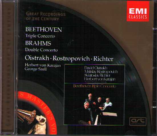Ludwig van Beethoven / Triple Concerto / Johannes Brahms / Double Concerto / David Oistrakh / Mstislav Rostropovich / Sviatoslav Richter / Great Recordings of the Century