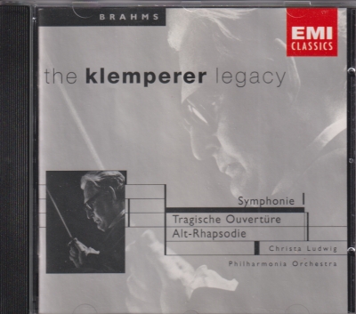 Johannes Brahms / Symphony no. 1 / Tragic Overture / Alto Rhapsody / KÄYTETTY CD // Christa Ludwig / Philharmonia Orchestra / Otto Klemperer