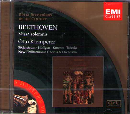 Ludwig van Beethoven / Missa Solemnis / Elisabeth Söderström / Marga Höffgren / Waldemar Kmentt / Martti Talvela / Otto Klemperer / Great Recordings of the Century