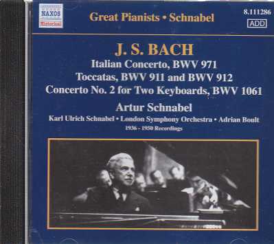 J.S. Bach / Italian Concerto, etc. / Artur Schnabel