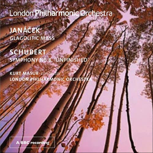 Franz Schubert / Symphony no. 8 / Leos Janacek / Mša Glagolskaja // London Philharmonic Orchestra / Kurt Masur